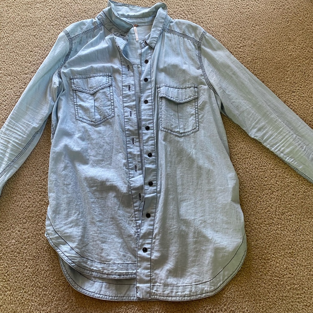 Free people collared button up blouse